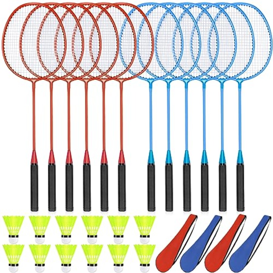 Nylon Shuttlecock 12 - 12 Pack Badminton Rackets Set Including