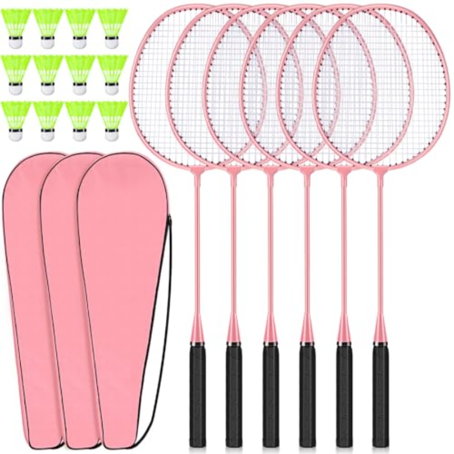 Nylon Shuttlecock 12 - 6 Packs Badminton Rackets Set Include
