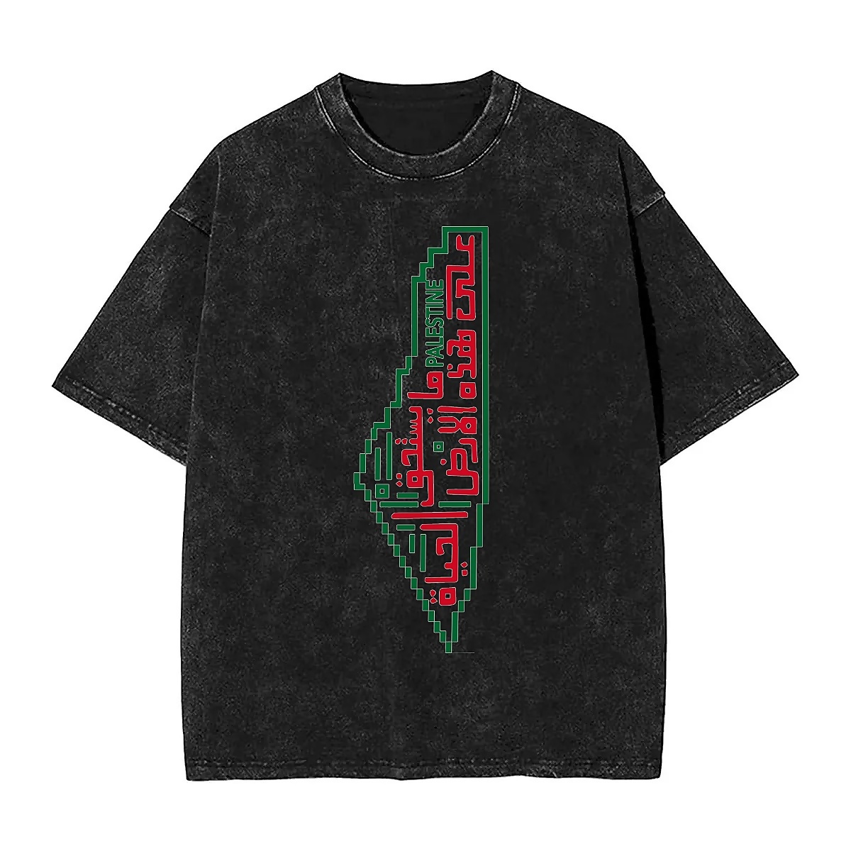 Badminton Indonesia - Washed T-Shirt Palestine Map with Arabic