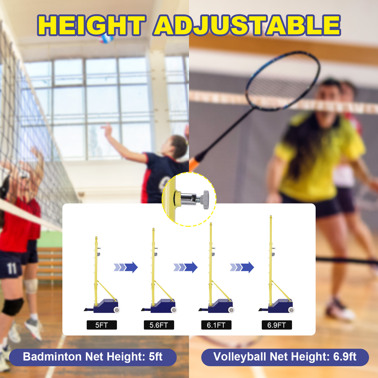 Volleyball Poles Heavy Duty Ba - đánh giá và giá Badminton Netting