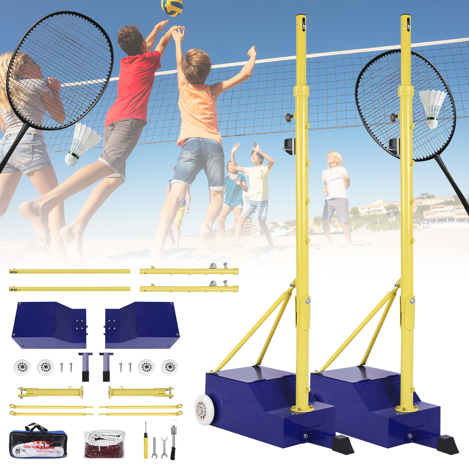 Volleyball Poles Heavy Duty Ba - đánh giá và giá Badminton Netting