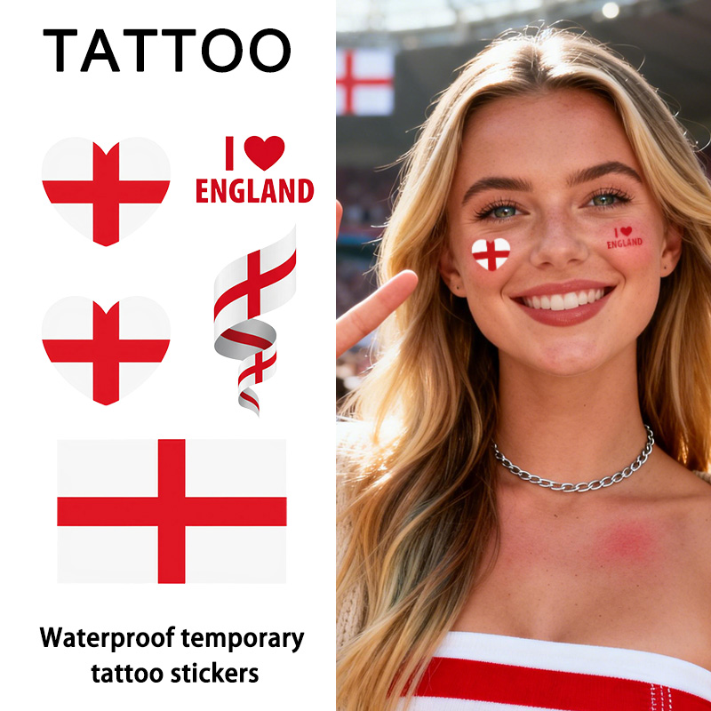 England Flag Temporary Tattoo  - đánh giá và giá Badminton England