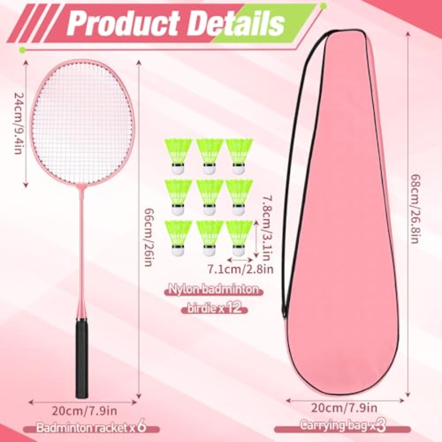 6 Packs Badminton Rackets Set  - đánh giá và giá Nylon Shuttlecock 12
