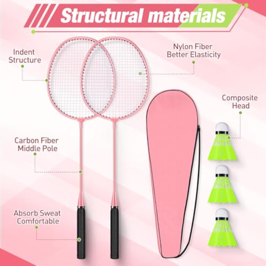 6 Packs Badminton Rackets Set  - đánh giá và giá Nylon Shuttlecock 12