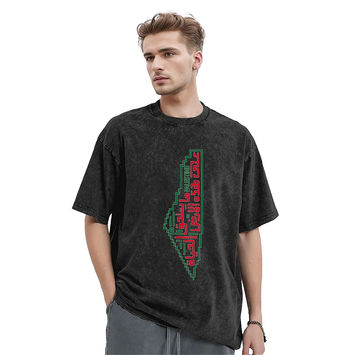 Washed T-Shirt Palestine Map w - đánh giá và giá Badminton Indonesia