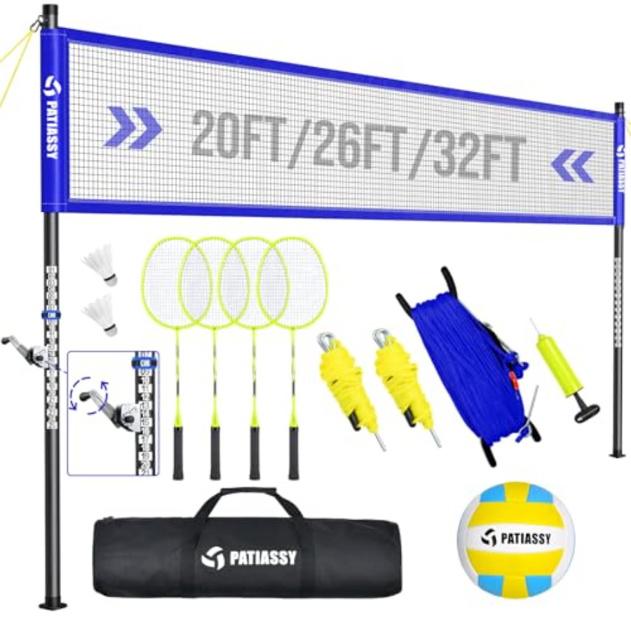 Volleyball Badminton Net Set C - đánh giá và giá Badminton Netting