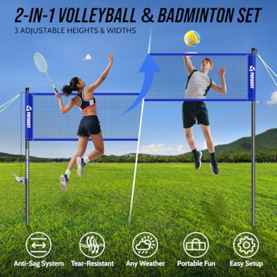 Volleyball Badminton Net Set C - đánh giá và giá Badminton Netting