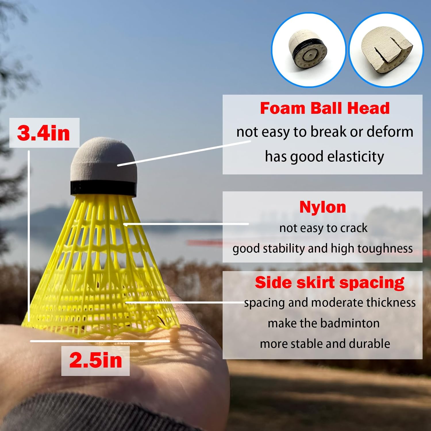 12 Packs Nylon Feather Badmint - đánh giá và giá Nylon Shuttlecock 12